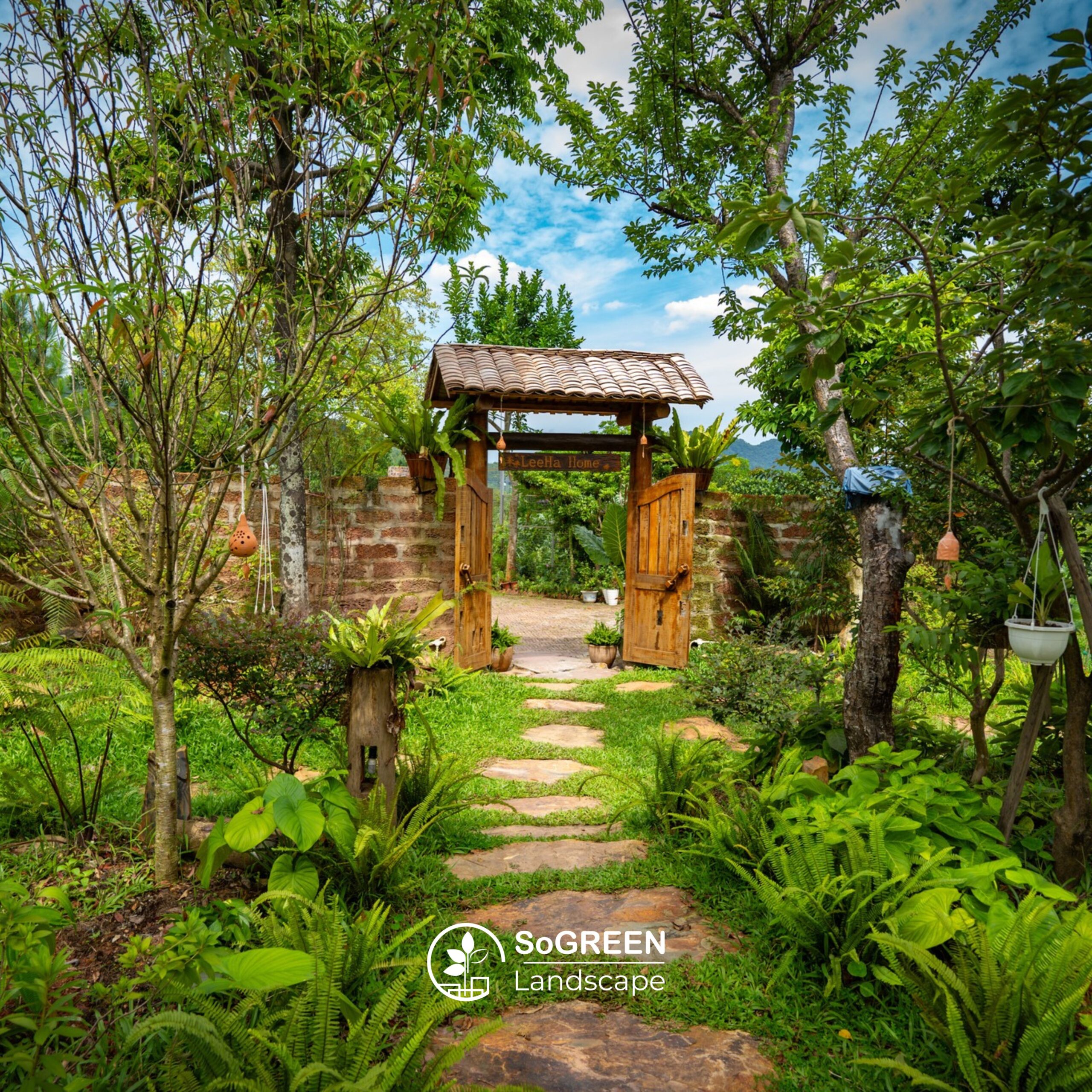 Cảnh quan sân vườn của LeeHa Cottage 