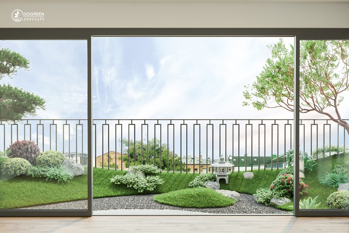 Sân Vườn Ban Công Phong Cách Vườn Nhật