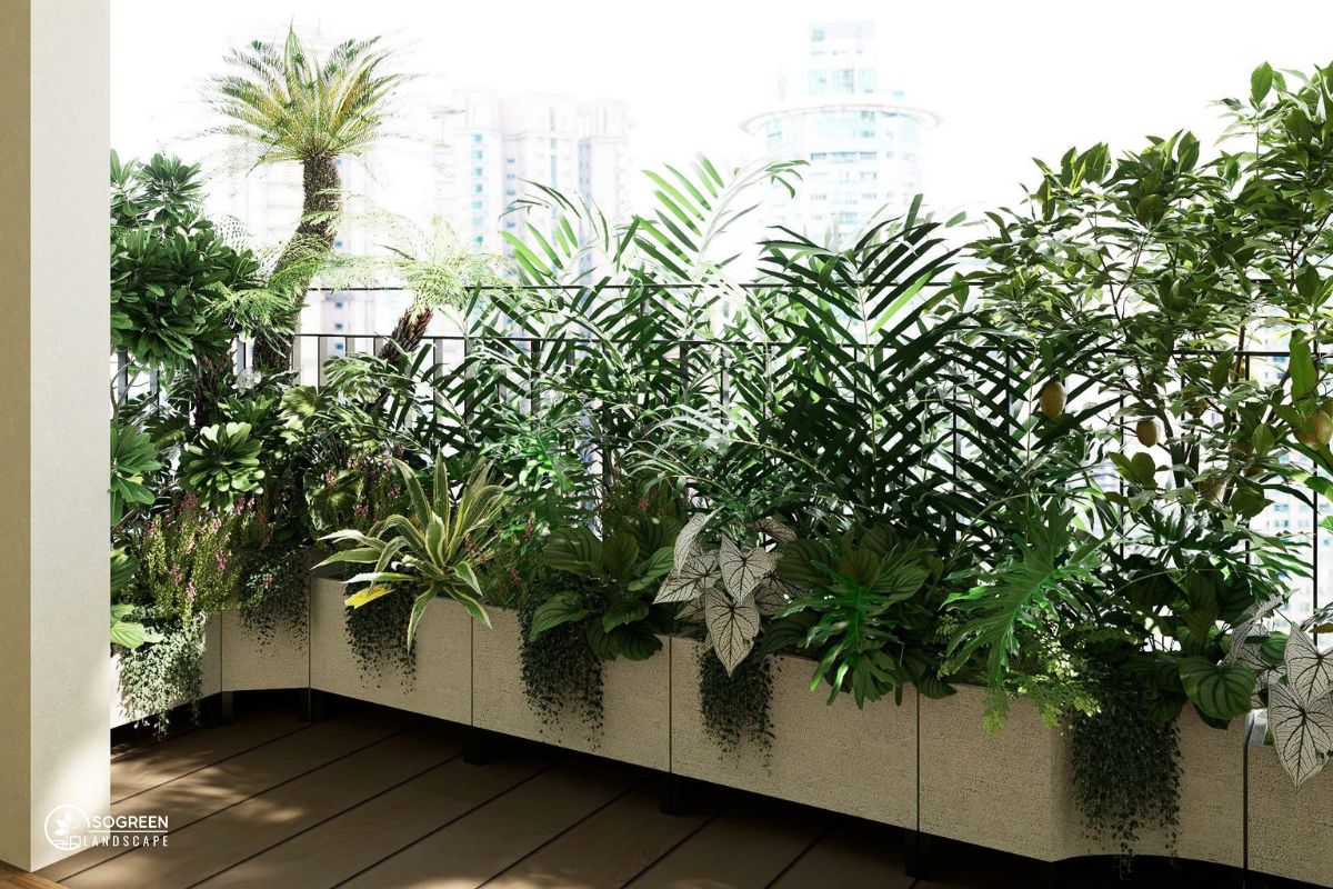 Thiết Kế Sân Vườn Tại Ban Công