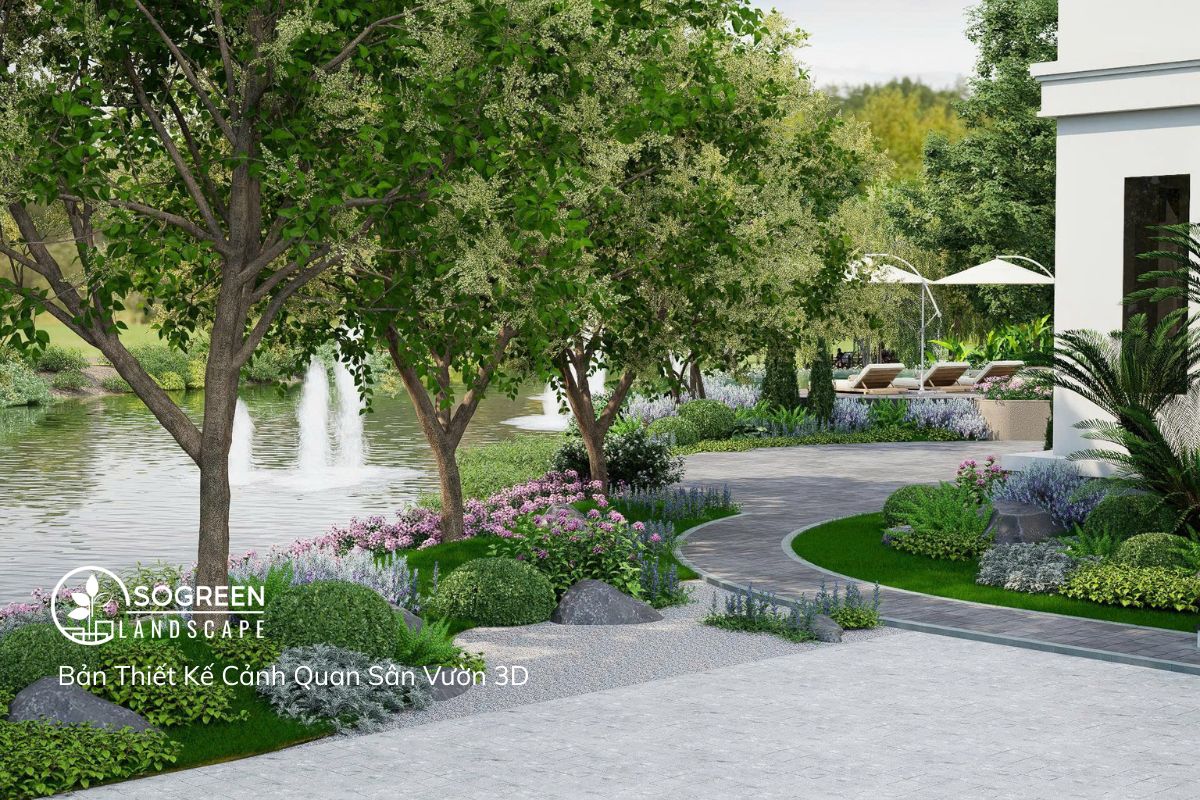 Báo giá thiết kế cảnh quan sân vườn bản vẽ 3D
