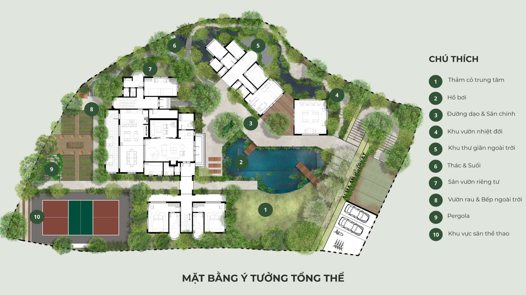Mặt bằng thiết kế cảnh quan sân vườn dự án Alma An Retreat