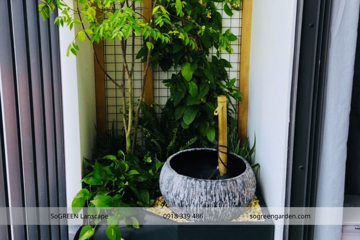 Mẫu tiểu cảnh mini ban công tối giản