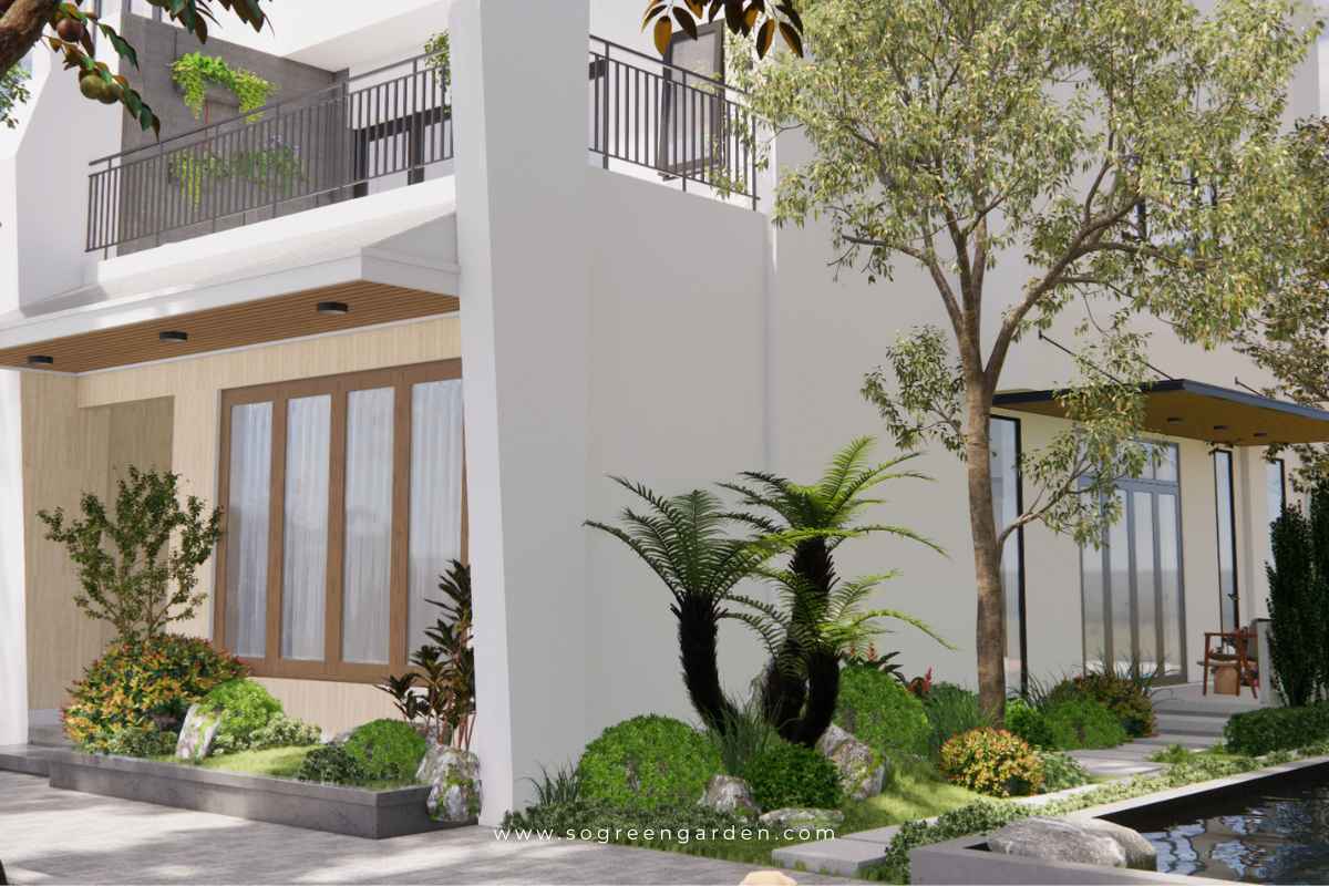 Thiết kế sân vườn đẹp cho nhà phố.
